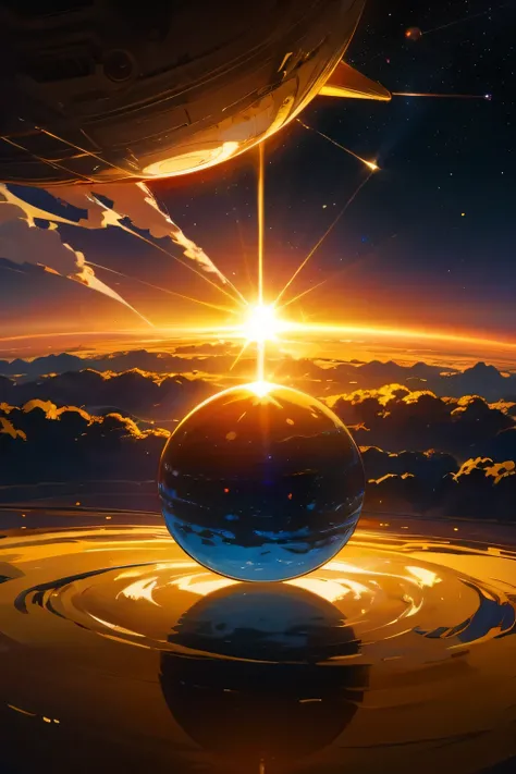 SPACE PLANET, SHINING, SUNRISE, GOLD, BRIGHT