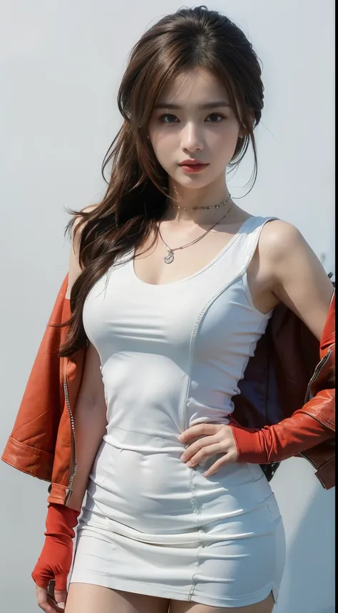 ((masterpiece:1.4)、(top quality:1.4)、(realistic:1.7))、masseter muscle fragment:1.4、Sexy tight fitting women's combat uniform、This is a sleeveless sailor suit design with a cool blue design on a white background..、Sexy super mini skirt in bright fat col...