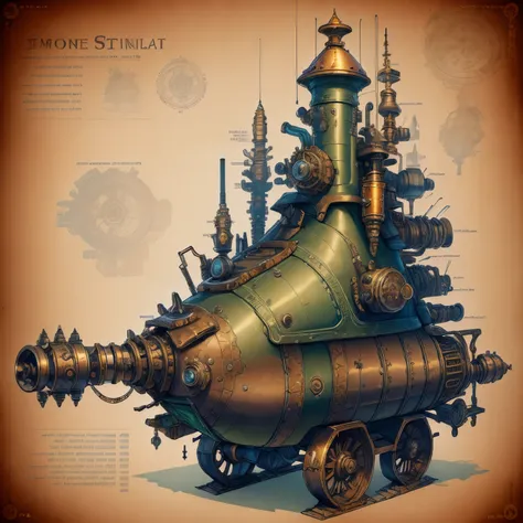 steampunk schematics complicated  minitown on tank