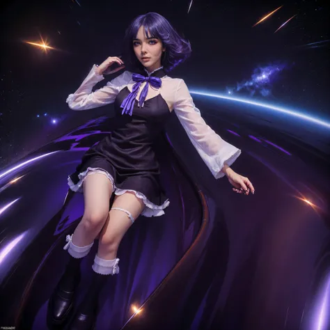(1 lady), (Best quality at best:1.4), (ultra - detailed), (extremely detailed CG unified 16k), A Beautiful Woman with Perfect Figure: 1.4, Sharp Focus: 1.2, purple hair, very detailed, High-definition RAW color photo, professional photoshooting, amazing fa...