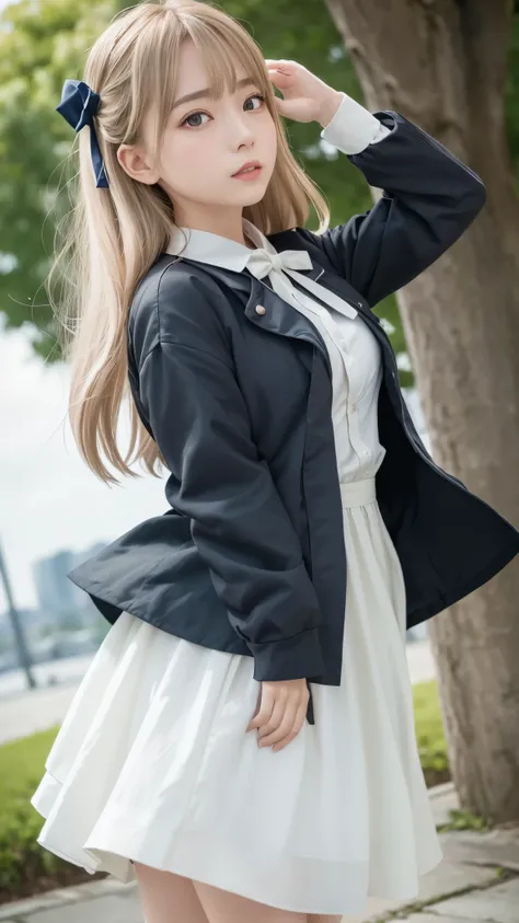 (Dynamic Angle:1.3),Extreme close up,the wind is strong,映画ofハイライト,1人of女of子,Upper Body,dancing,View your viewers, violet_Evergarden, alone, jewelry, blank eye,brooch, blonde_hair,( vevry long hair:1.2),floating hairlong_sleeve, ribbon, green_eye, Jacket, dr...