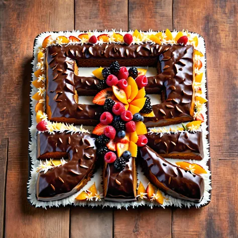 baking，coconut flakes，beautiful cake，fruit garnish