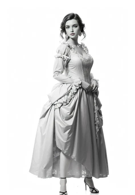 Emma Hamilton, 30 years old Emma Hamilton, Viewers eye, Full-length photograph, (masterpiece, Best quality: 1.3), 1 woman, Emma Hamiltons 18th century dress, Emma Hamiltons hairstyle, Emma Hamiltons hair color, Emma Hamiltons face, earrings, figure Emma Ha...