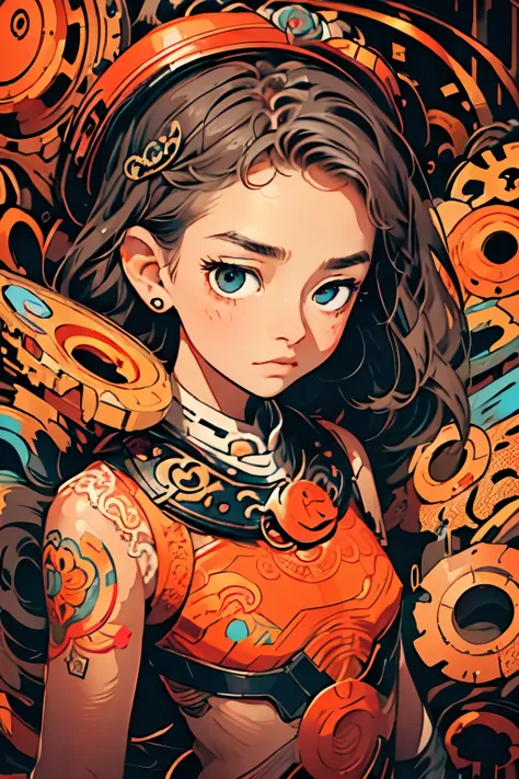 official art, unity 8k wallpaper, ultra detailed, beautiful and aesthetic, masterpiece, best quality, (zentangle, mandala, tangle, entangle), (fractal art:1.3) , 1girl, red flowers,  extremely detailed, dynamic angle, cowboyshot, the most beautiful form of...