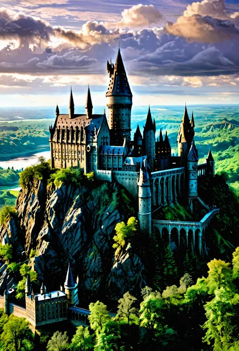 Hogwarts castle in landscape