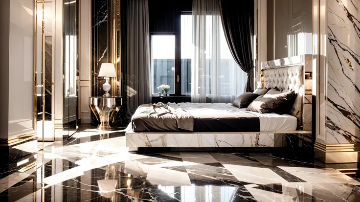 **prompt for a bedroom design using breche fantastique marble** design a luxurious and elegant bedroom with **breche fantastique...