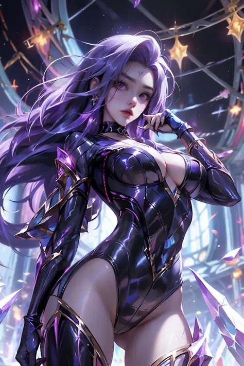 kaisa league of legends, perfectbody, kda suit, Breasts huge, face detailed