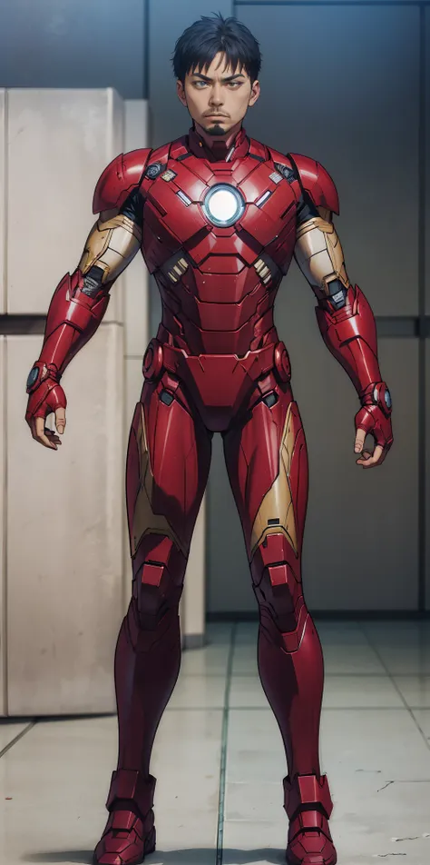 akira todo in iron man armor: mark xlix rescue armor, detailed costume design