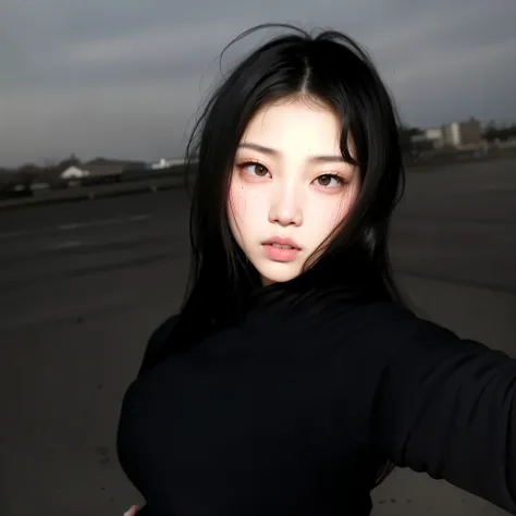 a close up of a woman in a black dress posing for a picture, Jennie Blackpink, gemma chen, young cute wan asian face, Marin Kitagawa, xintong chen, wenfei ye, jossi do blackpink, lulu chen, shiori teshirogi, aoi ogata | | | | | | | | | | | | | | | | | | | ...