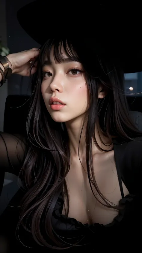 a close up of a woman in a black dress posing for a picture, Jennie Blackpink, gemma chen, young cute wan asian face, Marin Kitagawa, xintong chen, wenfei ye, jossi do blackpink, lulu chen, shiori teshirogi, aoi ogata | | | | | | | | | | | | | | | | | | | ...