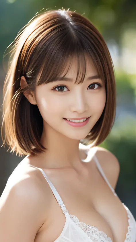 1 girl, (White lace bra、White panties、The clothes are see-through、Protruding nipples:1.1、Cleavage), Beautiful Japanese actresses, (RAW Photos, highest quality), (Realistic, Photorealistic:1.4), masterpiece, Very delicate and beautiful, Very detailed, wonde...