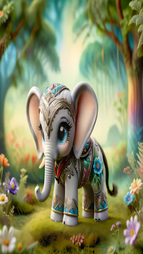 ral-ltlpowny, (elephant:1.3),meadow,realistic,highly detailed,lifelike,studio photo,highly detailed,masterpiece