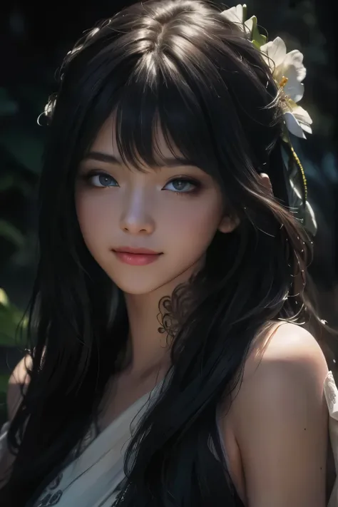 (extremely realistic) , (illustration), (Increase resolution), (8k), (very detailed), (best illustration), (beautiful and delicate eyes), (best quality), (very detailed), (masterpiece), (wallpaper), (detailed face), 1 girl, black straight hair, slim body, ...