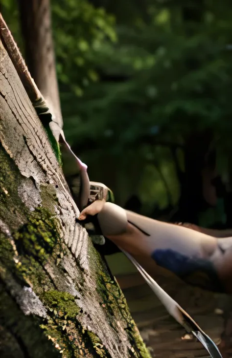 Tied up to a tree, getting raped, naked, sexy