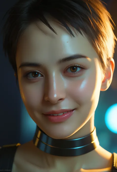 Detailed portrait cyberpunk (sks women) (20 year old sks women), Futuristic neon reflective clothing, sf, Robot parts, Ismail Inceoglu, Dragan Bibin, Hans Thoma, Greg Rutkowski, Alexandros Pilomaris, Necro, René Margit, An illustration, Perfect Face,  (sho...