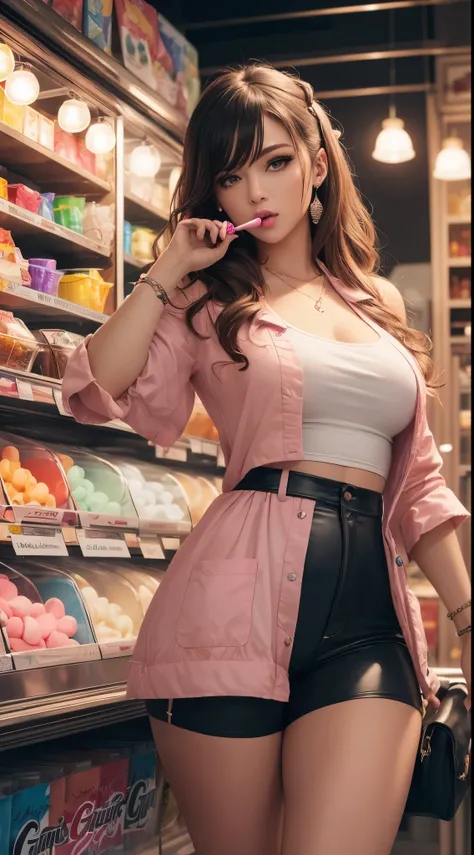 ((high detailed, best quality, 4k, masterpiece, hd:1.3)), ((best quality)), (((HD))), (((8k))), (ultraDH), (ultra HD), (heavy colorful makeup), (perfect hands, perfect anatomy), Ill take you to the candy shop
Ill let you lick the lollipop
Go ahead, girl, d...
