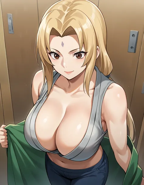 score_9, score_8_up, score_7_up, source_anime, best quality, clear face, 1girl, solo, tsunade, blonde hair, long hair, brown eye...