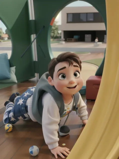 A Pixar-Style Child , in high quality best quality , very happy and joyful 