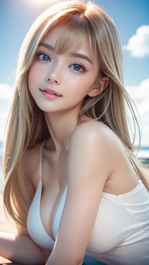 True Photo Quality、Extraordinary sexy beauty、Babyface, beautiful, calm and bright expression、Sexy refreshing look、A beautiful girl、Perfect beautiful cute face with long bangs、Super long blonde straight hair、Bangs on a beautiful face、Very cute beautiful sex...