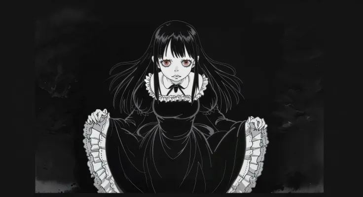 アニメ, black andwhite,  アニメ, アニメ, アニメ art, gothic maiden アニメ, junji ito 4 k, it&#39;s Junji&#39;s style, 1 garota gótica de アニメ, art it&#39;s Junji&#39;s style, this junji art, Junji this work of art, it&#39;s Junji&#39;s style, junko enoshima, visual de アニメ...