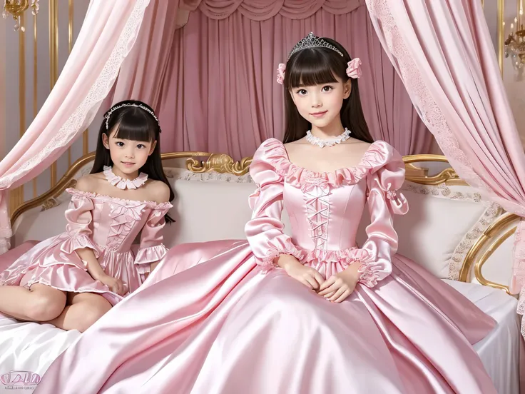 ,highest quality, masterpiece, highest resolution, artwork, super それにget used to it, many get used to it, get used to it, それにget used to it, 3k realistic pictures,,(( little girls)),((twelve yaers old)),Ultra-detailed juvenile face,three are princesses,ful...