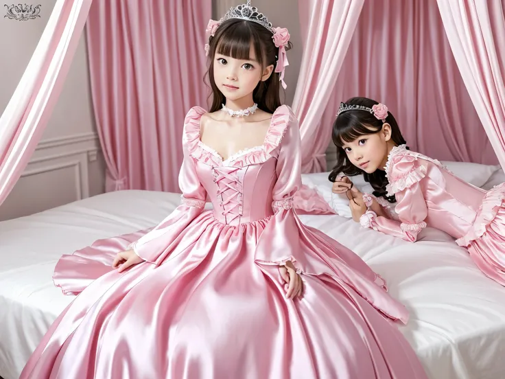 ,highest quality, masterpiece, highest resolution, artwork, super それにget used to it, many get used to it, get used to it, それにget used to it, 3k realistic pictures,,(( little girls)),((twelve yaers old)),Ultra-detailed juvenile face,three are princesses,ful...