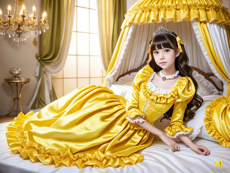 ,highest quality, masterpiece, highest resolution, artwork, super それにget used to it, many get used to it, get used to it, それにget used to it, 3k realistic pictures,,((twelve year old little girls)),Ultra-detailed juvenile face,three are princesses,full leng...