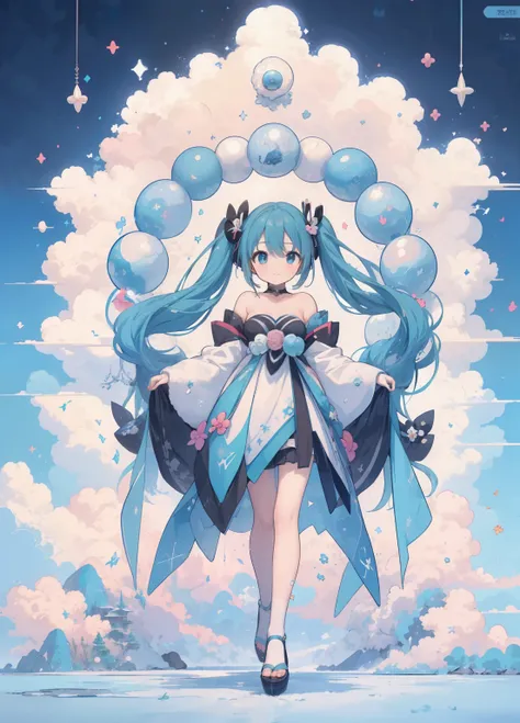 (masterpiece、Highest quality、Highest quality、Official Art、Beautiful and beautiful:1.2)、(One person:1.3)Hatsune Miku、Twin tails,Beautiful breasts, Katsushika Hokusai,Pokémon、zacian、Dymax、Rocket squad、Pikachu、Eevee、evolution、Mega Evolution、battle、ball