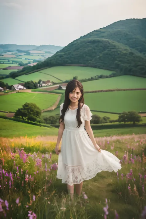 countryside、beautiful girl、Low exposure