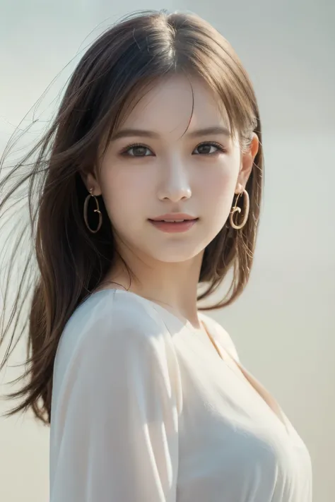 One Girl, (White blouse:1.2), (Beautiful Japanese idol portrait photos),
(Simple background in light colors:1.3),
(RAW Photos, Highest quality), (Realistic, photo-Realistic:1.4), masterpiece, 8K Portrait,
Very delicate and beautiful, Very detailed, 2k wall...
