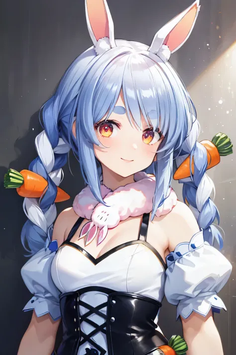 Concept Art、masterpiece、smile、Upper Body、high resolution、carrots braids