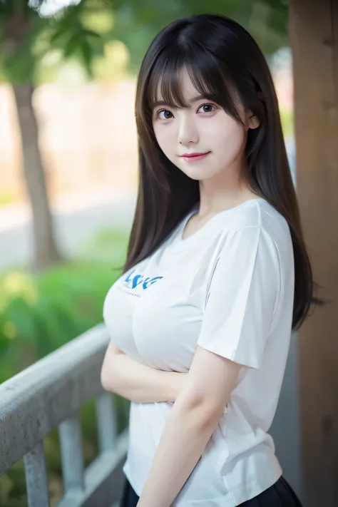 (T-shirt)、((1 student))、Random pose、(Highest quality,masterpiece:1.3,Ultra-high resolution,),(Ultra-detailed,Caustics),(Photorealistic:1.4,RAW shooting,)Ultra-Realistic Capture,Very detailed,High resolution 16K human skin closeup、 The skin texture is natur...