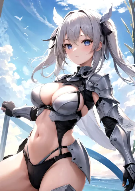 One girl, High resolution, Highest quality, Baby Face,Bikini-shaped armor,