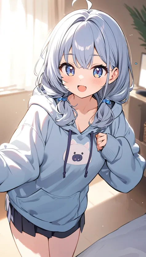 cute，girl，hoodie