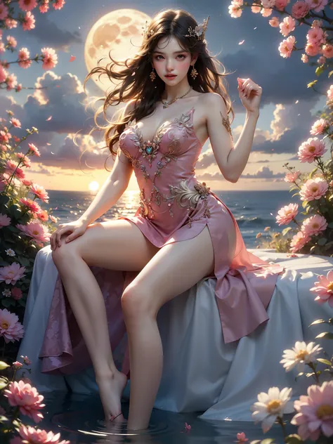 edgGD
wearing edgGD goth dress, (High quality details), 1 Girl, solo, Young women, Elegant Posture, ((night, moonlight)), (Female figure，Lying position，Lie flat in the water，Relaxed expression), (Focus on natural body posture and correct anatomy:1.3), (Per...