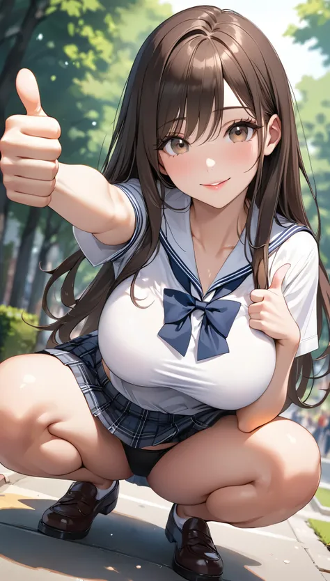 masterpiece, Highest quality, Very detailed, The finer details, One Girl, 2, Cute Face、Large Breasts、Big Ass、Tight waist、Dynamic Angle、Long Hair、Beautiful Eyes、Dark brown hair, Shiny Hair, Light brown eyes、Natural smile、Glossy lips、Beautiful Face、closed ey...