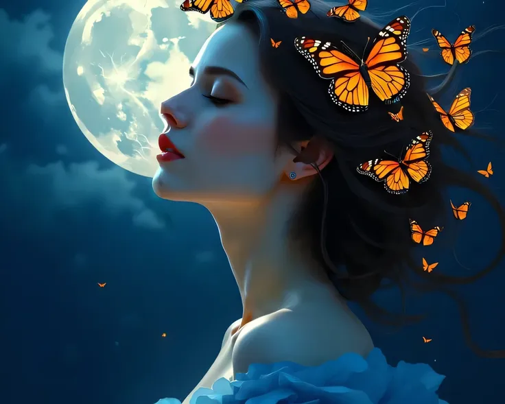 a butterfly attracted by the sweet scent of your hair