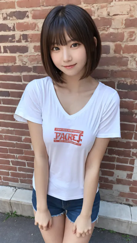 beautiful girl, (cut out, see-through clothes bust:1.3, transparent t-shirt:1.3, low-rise hot pants:1.3), (16 years:1.3), break,...