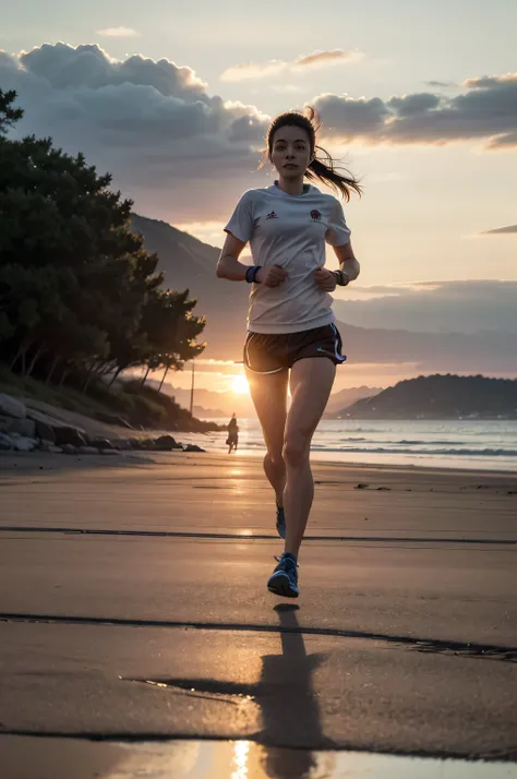 Also generate a realistic high resolution image (1280x720 pixels) that is relevant to the topic of the article.

Scenario: A person running at sunrise, with a natural setting in the background (For example, a beach or a park). The person may be alone, symb...