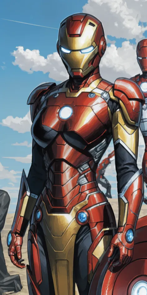 Mercedes von Martritz in Iron Man armor: Mark XLIX Rescue Armor, Detailed costume design