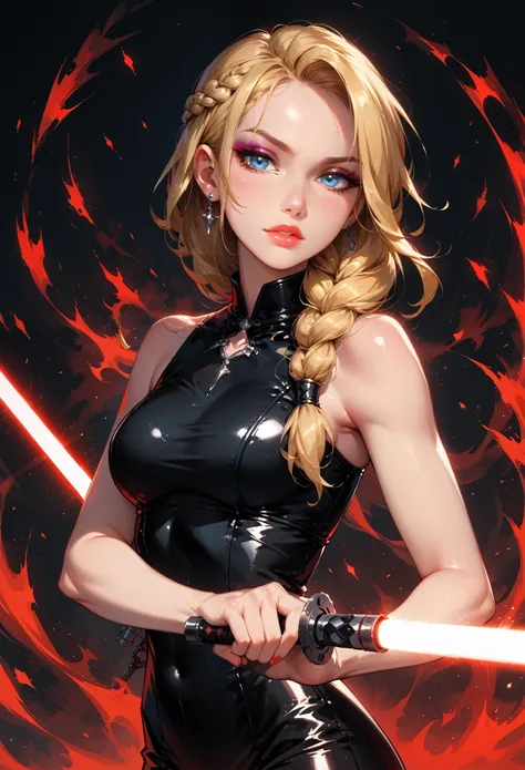 dark fantasy art of score_9, score_8_up, score_7_up, rating_questionable, fantasy, lighting, epicphoto 1girl, solo, sith lord (a...