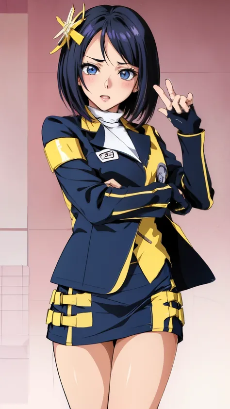 Highest quality、Actual photo、Mitsuri Kanroji、mini skirt、White panties、超mini skirt、beautiful panties、beautiful 、Cartoon drawing of a woman in a blue dress and white coat, Inspired by Yusuke Nishikawa, I also make fan art, Enchanting anime girl, Sexy pudica ...