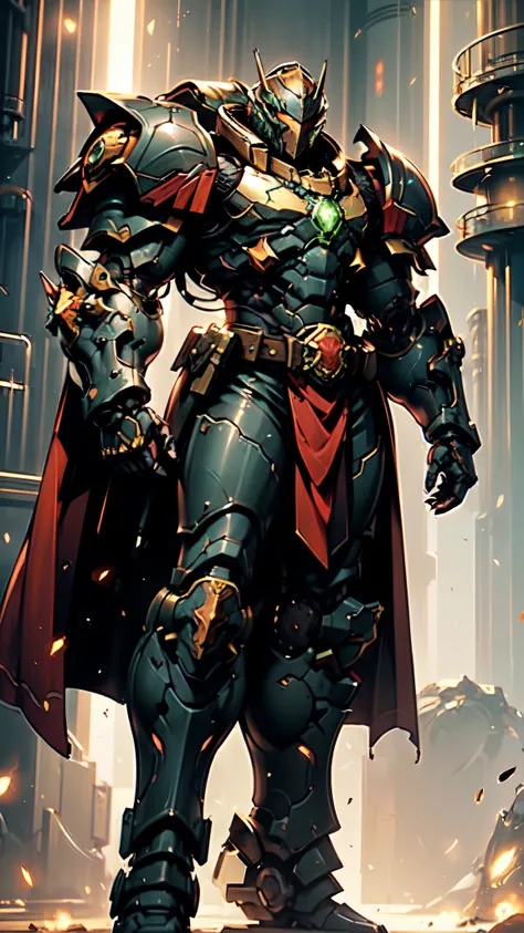 (masterpiece:1.5, best quality:1.5, extremely delicate:1.5), ((male:1.5)), a man wearing a full-face helmet, a biotech armored combat suit, green eyes, (a composite layered chest armor), fully enclosed shoulder guards, matching arm and leg guards, a belt o...