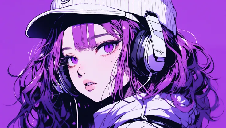 illustrator, アニメ , realistic ,sketch , 1 girl, ,lip, sweater,Order,  gradient background, neon hair,Textured trim, Canadian, (masterpiece,Best quality) ganyou, Otherworld fantasy character ,dj, dj booth, dancing to music, nightclub, (A strong white light e...