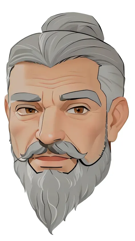 a cartoon image of a man with a beard and a mustache, old gigachad with grey beard, gray beard, dark grey haired man, an old man, wise old man, gray hair and beard, some grey hair in beard, grey beard, old man, old male, an oldman, gray haired, he has a be...