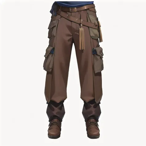 a close up of a person wearing a pair of pants, breeches, zirconium pants, pants, large pants, brown pants, medieval, medieval wear, medieval clothing, full lenght view, cotton, medieval clothes, a wide full shot, pirate clothing, very detailed medieval, b...