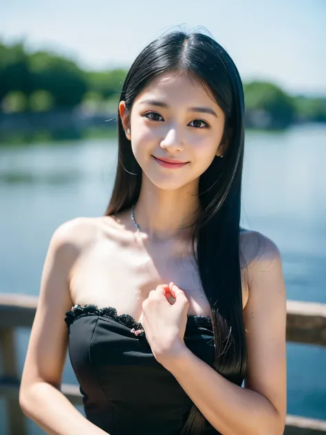 (Best-quality, Masterpiece, Ultra-High-Resolution, (Photorealistic:1.4), Raw Photo, depth of field, professional lighting), 
((1girl, ((15-years-old)), the most famous Japanese idol in Japan, looking at viewer, the cutest smile in Japan)), 
((wearing the m...