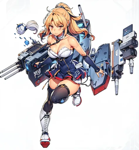 Kim kwang hyun, anime girl with a gun and a gun in her hand, girl with warship parts, kantai collection style, konpeki no kantai, kancolle, from the azur lane videogame, kirokaze, art of kirokaze pixel, azur lane style, yuyushiki, kantai collection arcade,...