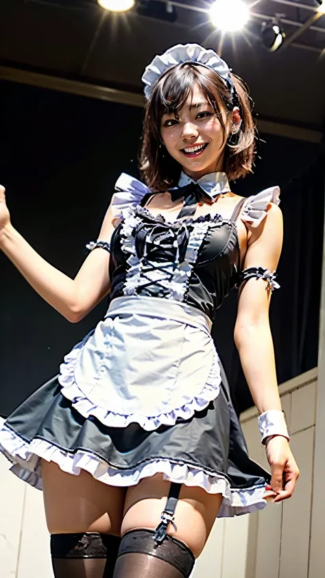 (Japanese maid cafe staff、Girl in maid outfit、Standing)、(Realistic、Like a photograph、Live Action、8k, Realistic, RAW Photos, Best image quality: 1.4), Single-lens reflex camera、RAW Photos, Highest quality, Realistic, Highly detailed CG Unity 8k wallpaper, D...