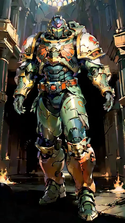 (masterpiece:1.5, best quality:1.5, extremely delicate:1.5), ((male:1.5)), a man wearing a full-face helmet, a biotech armored combat suit, green eyes, (a composite layered chest armor), fully enclosed shoulder guards, matching arm and leg guards, a belt o...
